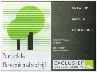 Bartelds Hoveniersbedrijf landscaping advertisement scan from FC Groningen programme 2013