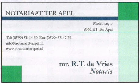 Notariaat Ter Apel advertisement scan from FC Groningen matchday programme 2013]