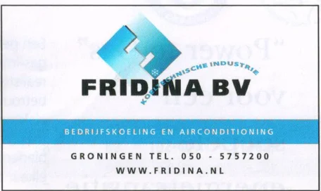 Fridina BV industrial cooling advertisement scan from FC Groningen programme 2013