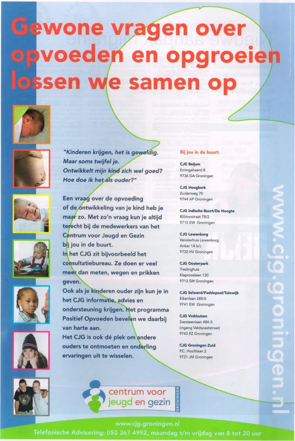 Centrum voor Jeugd en Gezin social advertisement scan from FC Groningen matchday programme 2013