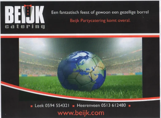 BEIJK Catering advertisement scan from FC Groningen matchday programme 2013