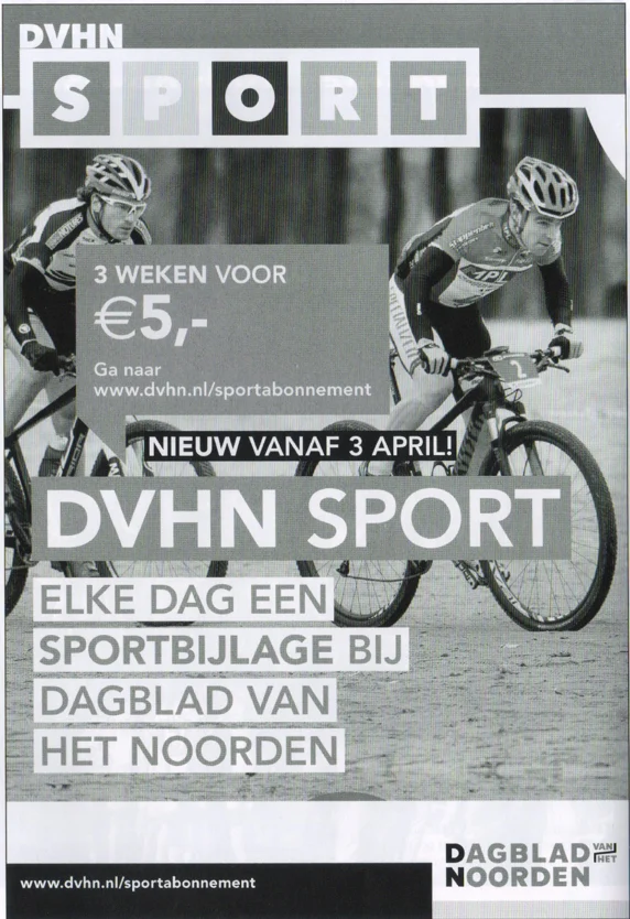 Dagblad van het Noorden DVHN Sport print advertisement scan from FC Groningen programme 2013