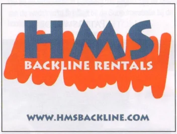HMS Backline Rentals music equipment advertisement scan from FC Groningen programme 2013