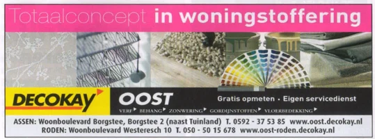 Decokay Oost home furnishing advertisement scan from FC Groningen programme 2013