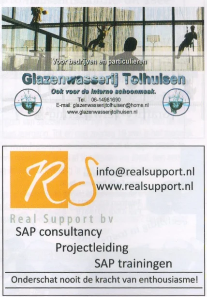 Real Support bv SAP consultancy advertisement scan from FC Groningen programme 2013