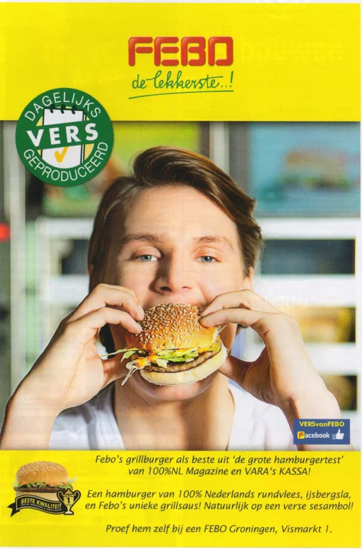 FEBO Dutch fast food advertisement scan from FC Groningen programme 2013