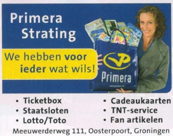 Primera Strating Oosterpoort fan merchandise advertisement scan from FC Groningen programme 2013