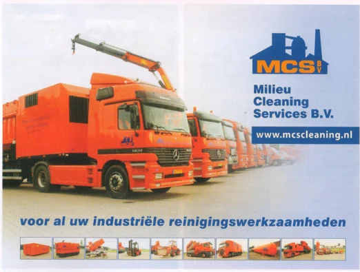 MCS Milieu Cleaning Services industrial trucks advertisement scan from FC Groningen programme 2013