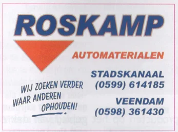 Roskamp Automaterialen car parts advertisement scan from FC Groningen programme 2013