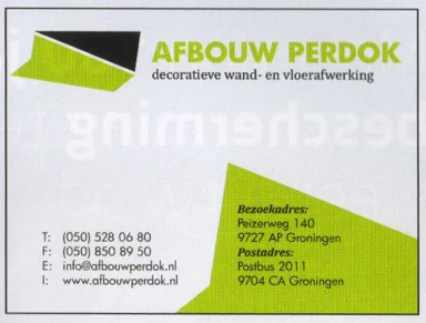 Afbouw Perdok wall and floor finishing advertisement scan from FC Groningen programme 2013