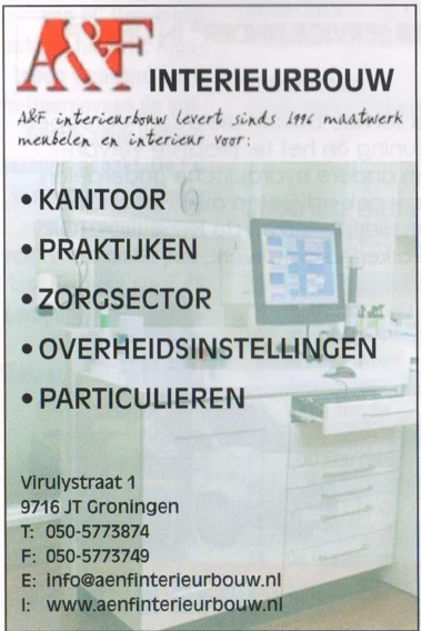 A&F Interieurbouw interior construction advertisement scan from FC Groningen programme 2013