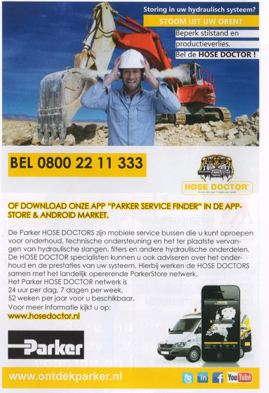 Hose Doctor hydraulic repair B2B advertisement scan from FC Groningen programme 2013