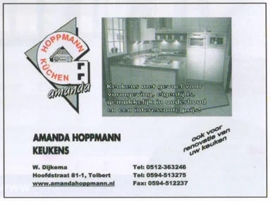 Amanda Hoppmann Keukens kitchen retail advertisement scan from FC Groningen programme 2013