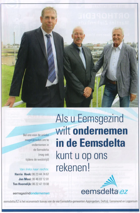 Eemsdelta EZ economic bureau B2B advertisement scan from FC Groningen programme 2013