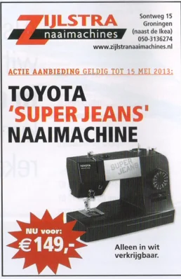 Zijlstra naaimachines Toyota sewing machine advertisement scan from FC Groningen programme 2013