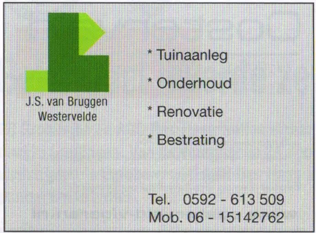 J.S. van Bruggen Westervelde landscaping advertisement scan from FC Groningen programme 2013