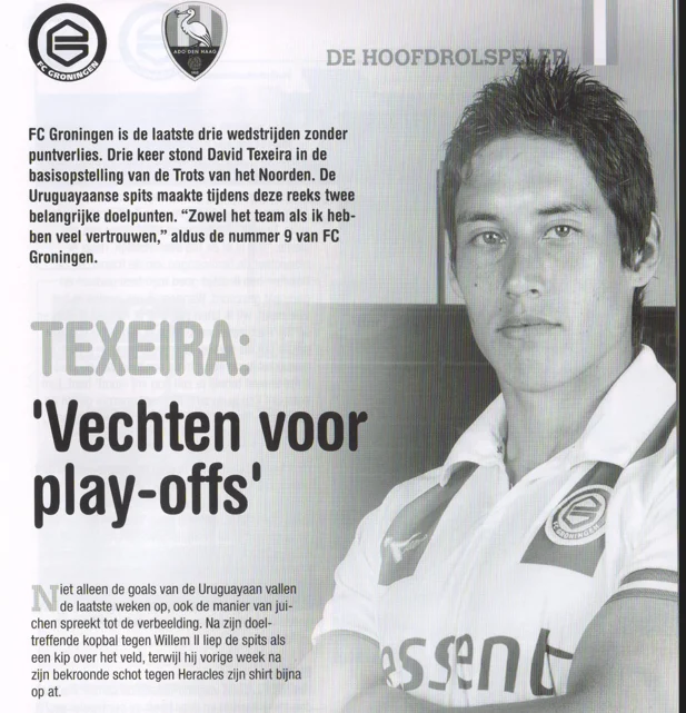 David Texeira interview page scan from FC Groningen programme 2013